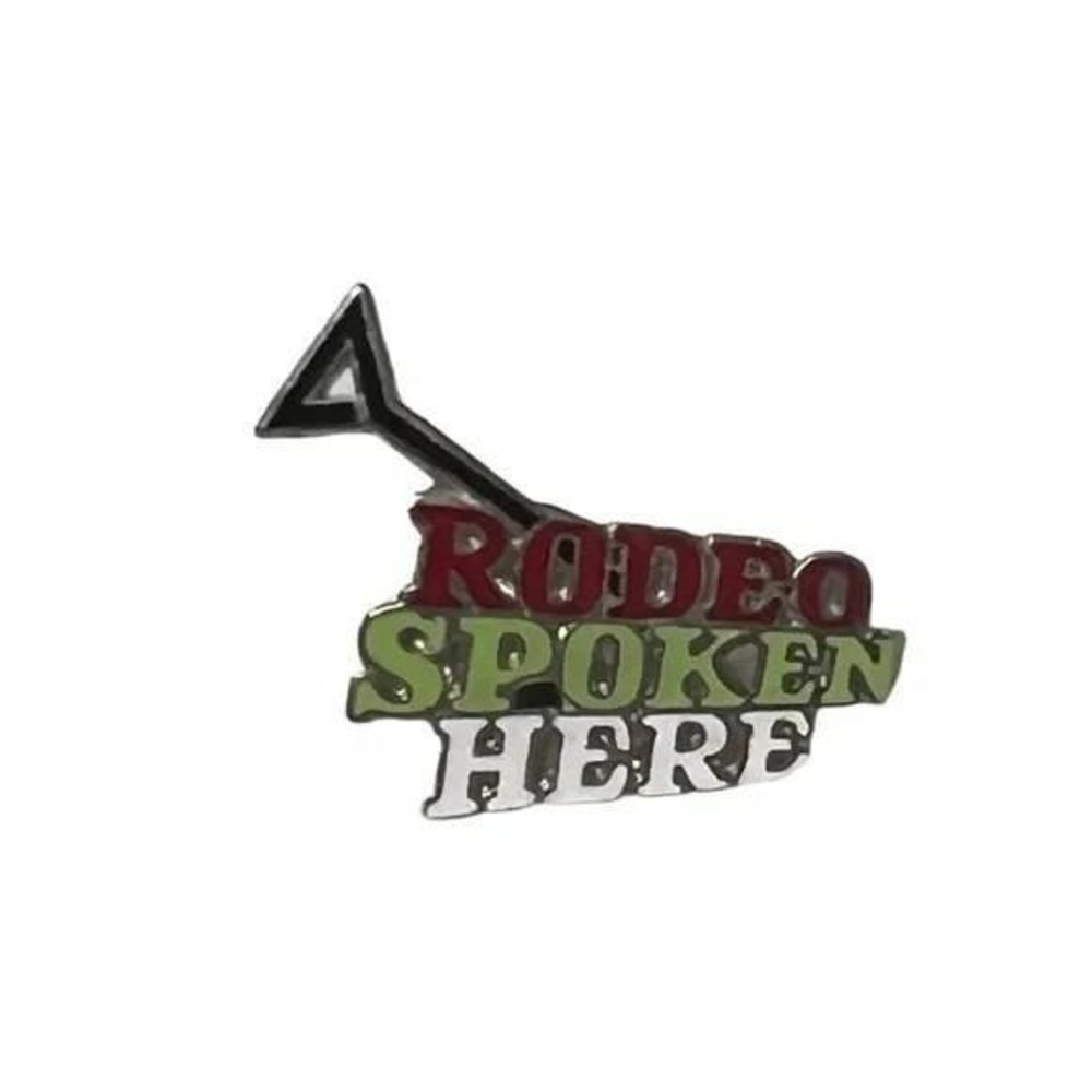 Rodeo Spoken Here Lapel Vest Hat Pin A7